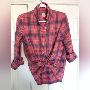 J Crew Plaid Boyfriend Shirt